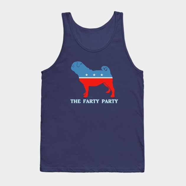 The Farty Party aka the Pug Party Tank Top by FanboyMuseum